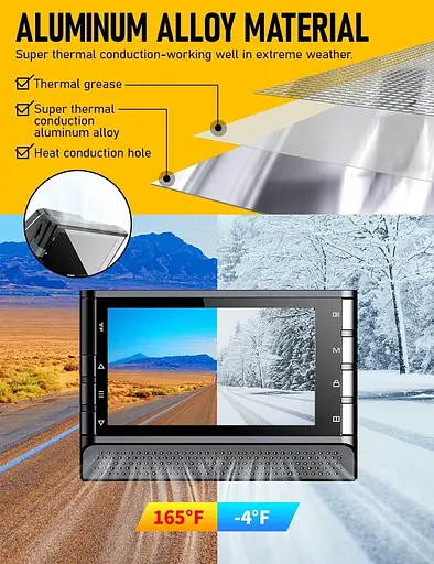 Відеореєстратор IIWEY J01 4K Front Dash Cam з WiFi, Car Dash Cam Корпус з алюмінієвого сплаву, 3-дюймова РК-камера відеореєстратор - фото 5