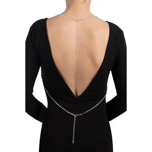 Серебристая цепочка для бюста Bijoux Pour Toi Elena со стразами Silver - фото 2