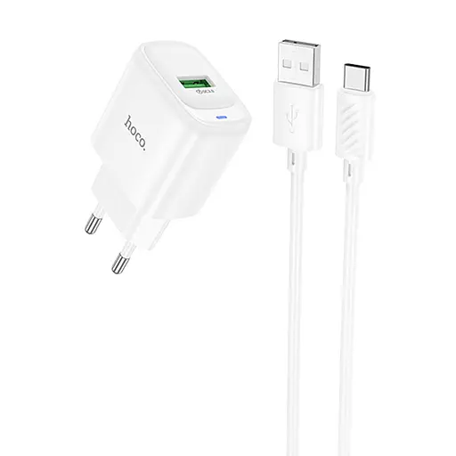 МЗП Hoco C140A Smart QC3.0 (1USB/3A) + Type-C White