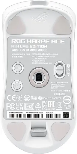 Бездротова миша ASUS ROG Harpe Ace Aim Lab Edition RGB USB-A/WL/BT White (90MP02W0-BMUA10) - фото 6
