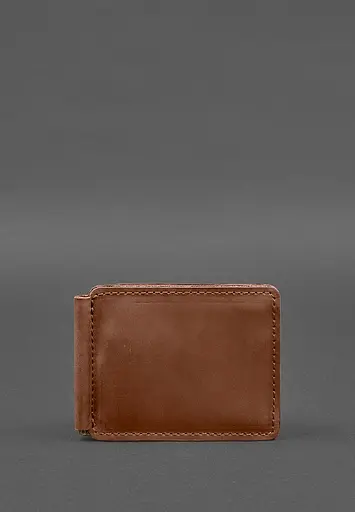 Кожаный портмоне 13.0 зажим Светло-коричневый Crazy Horse - фото 2