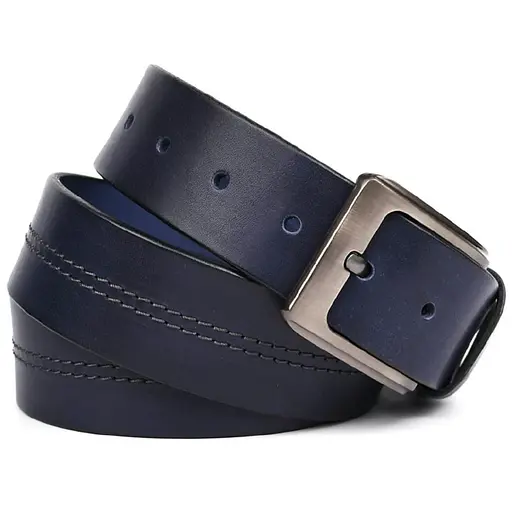 Кожаный ремень LIMARY синий с строчкой 4х120 см acs0032083 - фото 4