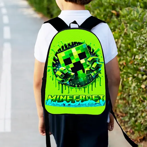Рюкзак детский майнкрафт Крипер "Minecraft" 34х27см, городской ранец для мальчика (00519)