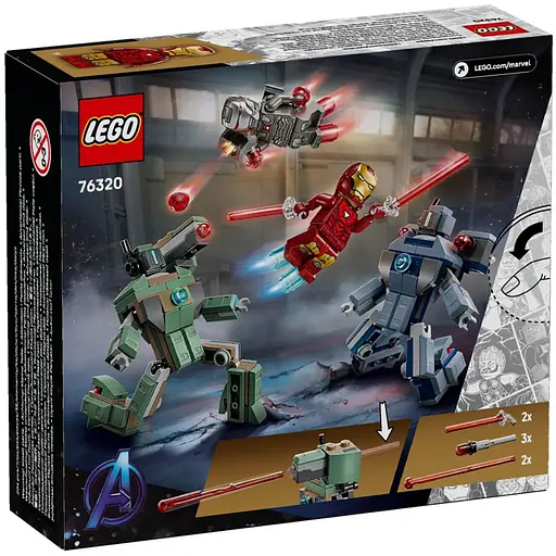 Конструктор LEGO Marvel Super Heroes Залізна людина та Бойова Машина проти Хаммер Дронів 204 деталі (76320) - фото 8