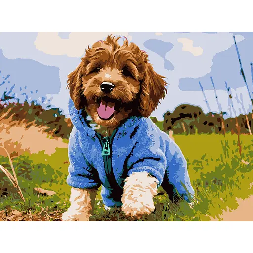 Картина по номерам Strateg Щенок на прогулке 30х40 см (SS-1308) - фото 1