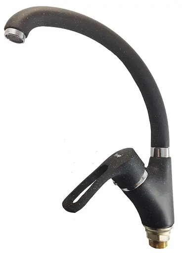 F4166-7 (F41) Змішувач для кухні однорич. вухо лат. корпус гайка Ø40 чорний Frap 1/8 Чорний матовий - фото 1