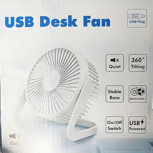 Настільний USB-вентилятор білий (S402) - фото 3