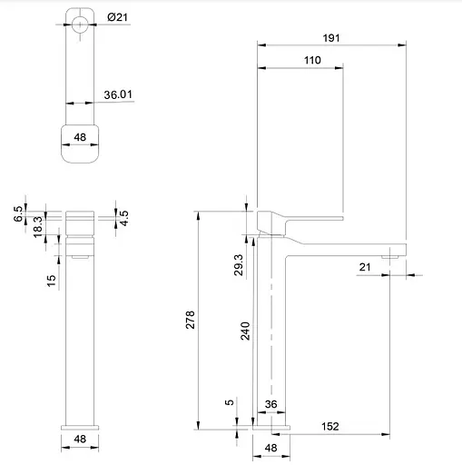 Змішувач для раковини Omnires Slide graphite (SL7712GR) - фото 2