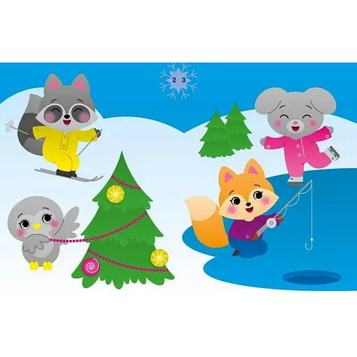 Набор для творчества "Аппликации наклейками Енот" 1655003, 30 наклеек - фото 3