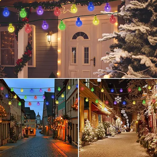 Jsdoin Солнечные фонари Открытый сад, 50 светодиодов Солнечные садовые светильники, 8 режимов 7,5 м/ 25 фут Водонепроницаемые солнечные - фото 8