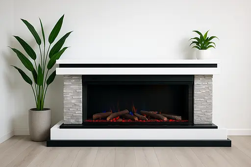 Електричний камін трьохсторонній Binelli Long 3D Bluetooth звук потріскування дров 1500Вт (10081650) - фото 3