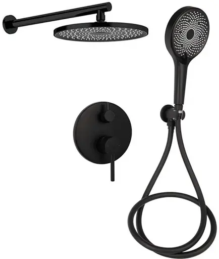 Душевая система универсальная Qtap Scorpio Black Matt скрытого монтажа QTSCO113BLM45897 - фото 1