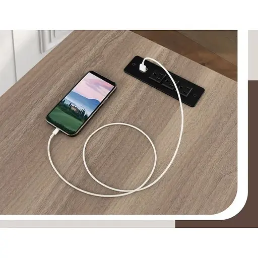 Компьютерный стол Costway Hutch L-образный с зарядным - фото 2