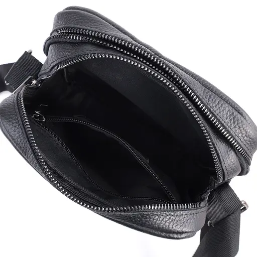 Чоловіча сумка месенджер із зернистої натуральної шкіри SHVIGEL 19х21х7 см sum0027000 - фото 7