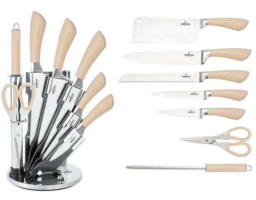 Набор ножей для кухни с подставкой Bohmann BH 5067 кухонные ножи и подставки Бежевый - фото 1