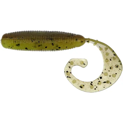 Силікон Reins Fat G-Tail Grub 4" B08 Green Pumpkin Chart Melon (8 шт/уп)