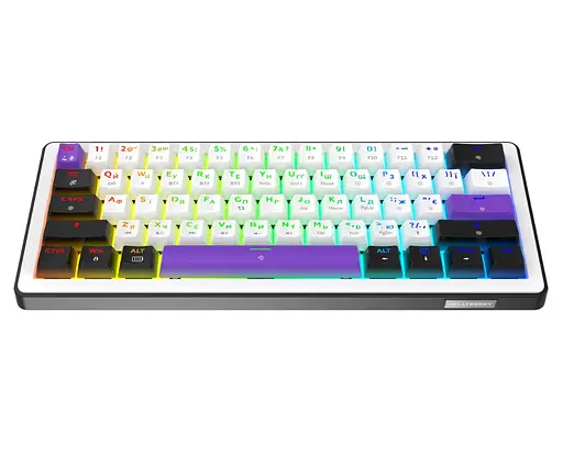 Клавіатура ігрова механічна HATOR HK-60-WV Wireless Hellyberry Switch USB, 2,4 ГГц, Bluetooth 5.3 White-Violet - фото 2