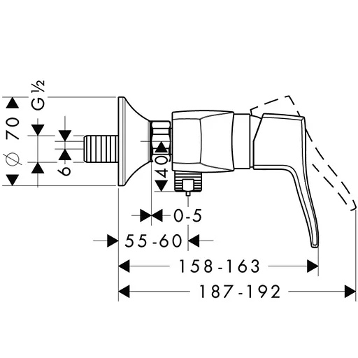 Смеситель для душа Hansgrohe Metris Classic 31672000 Хром - фото 2