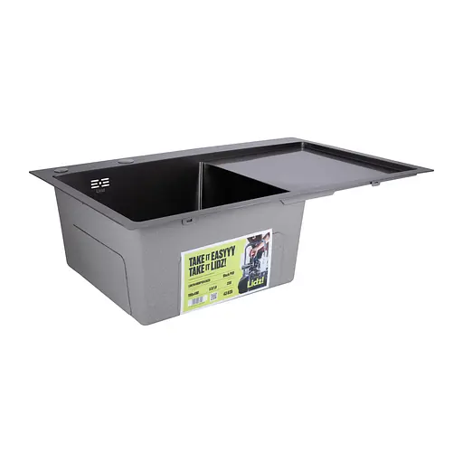 Кухонна мийка інтегрована Lidz Handmade H7849BR крило праворуч (LIDZH7849BRPVD3008) Brushed Black PVD 3,0/1,0 мм, Чорний - фото 3