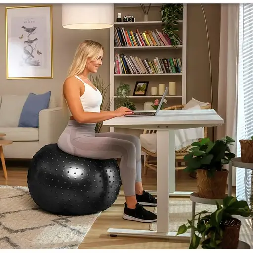 Фитбол массажный Hop-Sport 65см черный + насос - фото 2