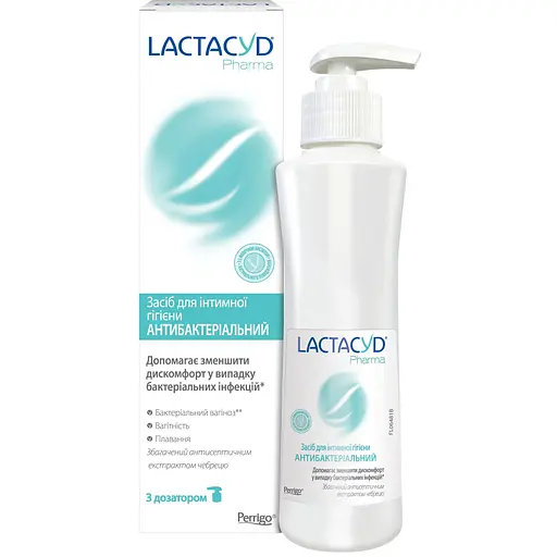 Засіб для інтимної гігієни Lactacyd Фарма антибактеральний з дозатором 200 мл - фото 1
