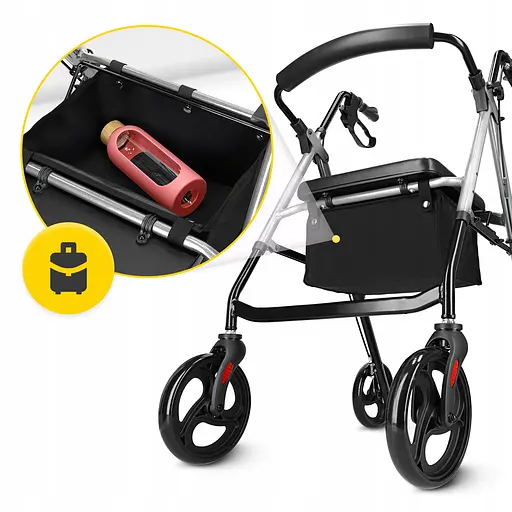 Роллер для ходьбы 4FIZJO складной, с сумкой Black/Silver (P-5905973406918) - фото 2