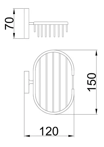 Мыльница хром с держателем Frap F1902-2 1/40, Хром - фото 2