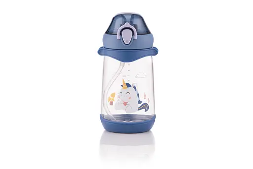 Бутылка для воды детская с трубочкой Ardesto Unicorn синяя 500 мл AR2250PU - фото 7