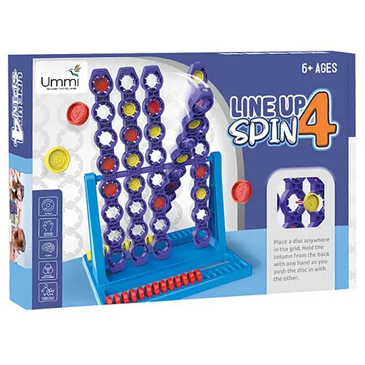 Настольная интерактивная игра Ummi 22048 Line Up Spin 4 Blue - фото 2