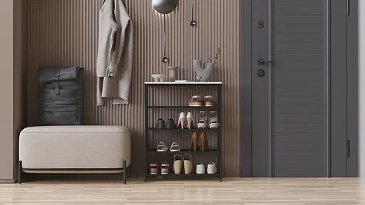 Полиця для взуття Слайм 4 Ferrum-decor 820x630x260 Чорний метал ДСП Білий 16 мм (FRD-105160) - фото 10