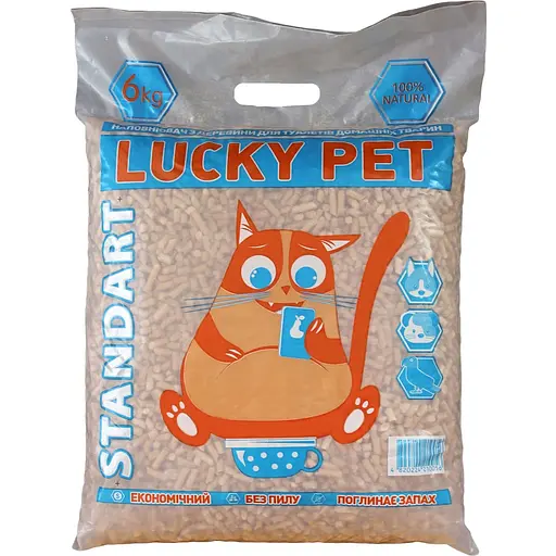 Уценка. Древесный наполнитель для кошачьего туалета Lucky Pet стандарт 6 кг
