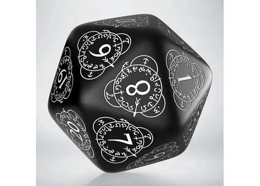 Настольная игра Q-Workshop Кубик D20 Level Counter Black & white Die , 1 шт. (20LEV01) - фото 2