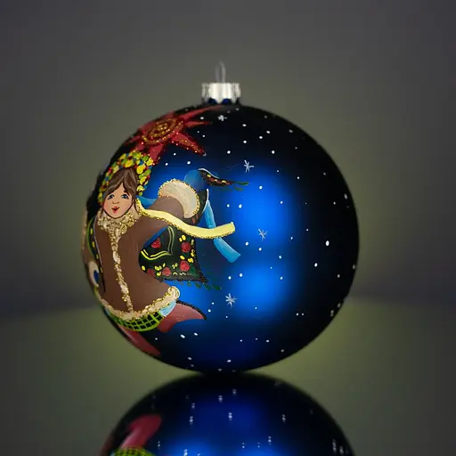 Ялинкова прикраса Різдвяні історії Родина колядників куля скло (4820001106725) - фото 3