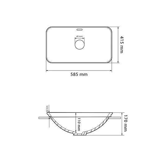 Умивальник VBI Melitto white врізний VBI-018018, Білий - фото 2