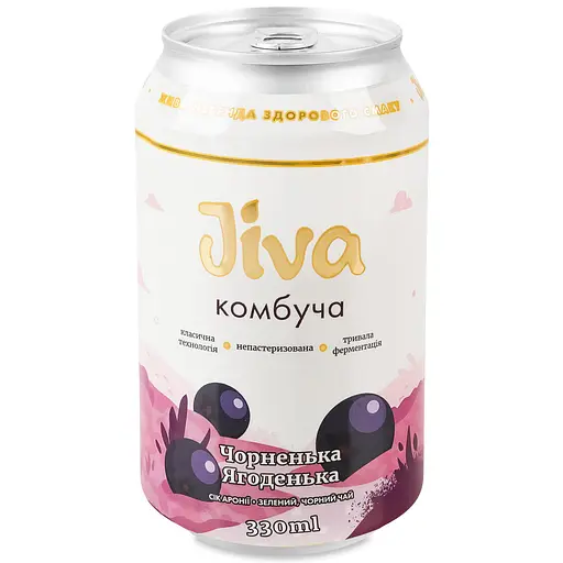 Напій Jiva Комбуча Чорненька ягоденька з соком аронії 0.33 л - фото 1