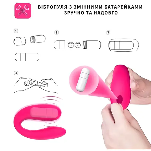 Парний вібратор Passion G-Spot для подвійної стимуляції рожевий (4821002029624) - фото 3