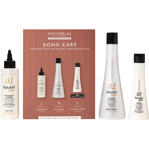 Набір Phytorelax Keratin Plex Restoring Kit Відновлення волосся з гідролізованим кератином: інтенсивне лікування 150 мл  + шампунь 250 мл + кондиціонер 100 мл