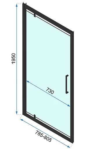 Душова кабіна Rea Rapid Swing 90x80 black REA-K6422 + REA-K6408, Чорний матовий, Універсальна, прозорий - фото 6
