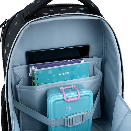 Рюкзак школьный каркасный Kite Education Black&Silver (K26-556M-2) - фото 11