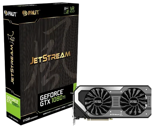Видеокарта GeForce GTX 1080 Ti 11GB Palit JetStream (NEB108T015LC-1020J) Б/У - фото 1