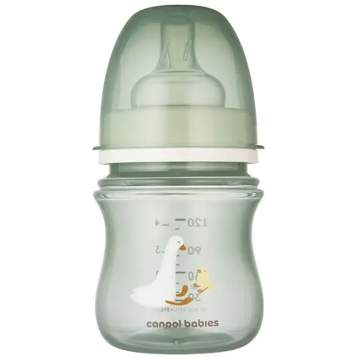 Пляшка Canpol babies Easystart Гуси антиколікова з широким отвором 120 мл сіра (35/244)