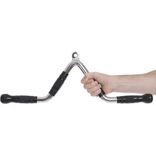 Ручка для тяги York Fitness V-подібна багатофункціональна з гумовими рукоятками, хром - фото 8