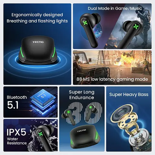 Наушники G01 Black TECNO teh0013122 - фото 4