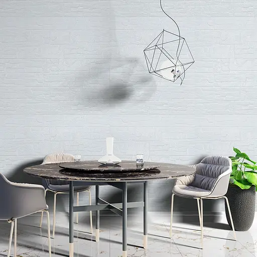 Самоклеющийся декоративный 3D панель Камень белый рваный кирпич 700х770х5мм (155) SW-00000484 - фото 5