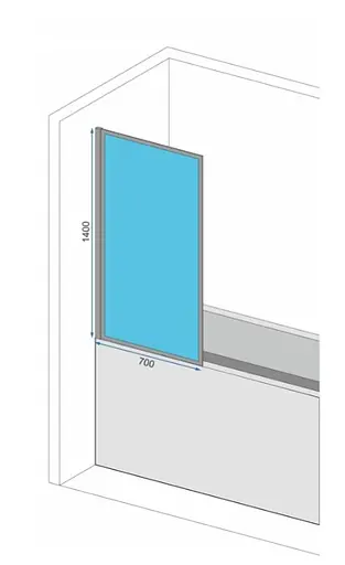 Шторка для ванни Rea Elegant 70 brushed gold нерухома REA-W6600, Універсальна, прозорий, золотий - фото 7