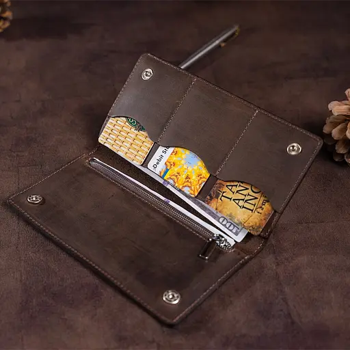 Мужской кожаный кошелек Shvigel 19х9.5х1 см acs0016053 - фото 10