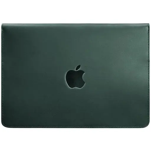 Шкіряний чохол-конверт BlankNote на магнітах для MacBook 15-16 дюйм Зелений Crazy Horse - фото 1