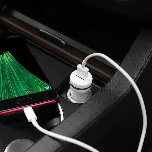 Автомобильное зарядное устройство Hoco Z27A USB QC 18W белый - фото 4