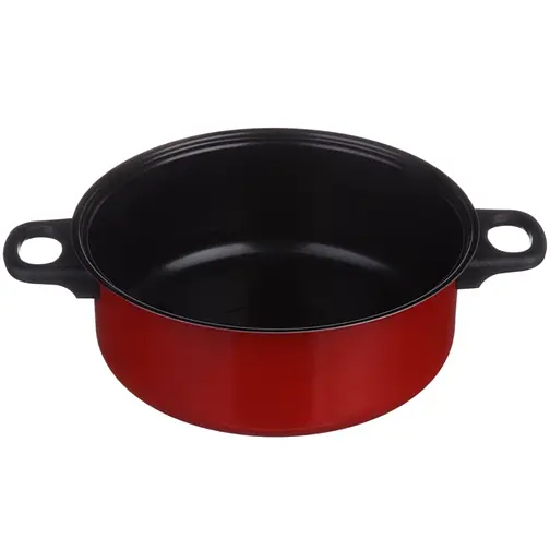 Кастрюля-фритюрница SCF 26 см 2.0 л антипригарное покрытие со стеклянной крышкой Красный - фото 2