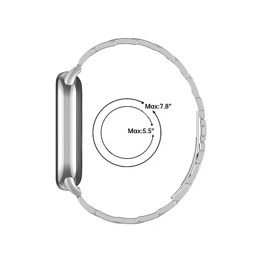 Ремінець для фітнес-браслета Tamister для Xiaomi Mi Band 8 і 9 Type C металевий із застібкою сріблястий - фото 6